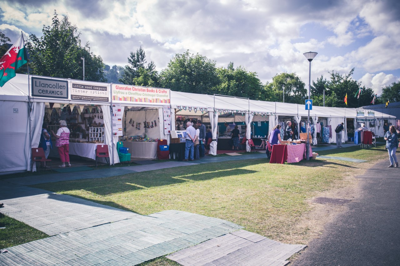 Llangollen Eisteddfod trading stalls